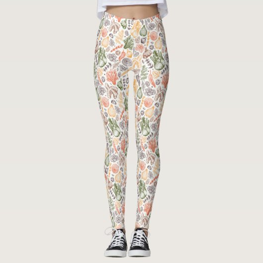Gartenküche Gemüsemuster Leggings (Vorderseite)