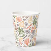 Gartenküche Gemüsemuster Pappbecher (Rückseite)