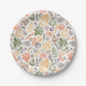 Gartenküche Gemüsemuster Pappteller (Vorderseite)