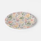 Gartenküche Gemüsemuster Pappteller (Schrägansicht)