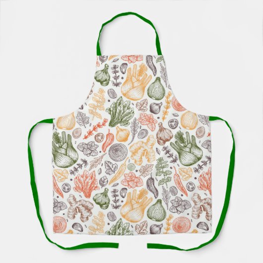 Gartenküche Gemüsemuster Schürze (Vorderseite)