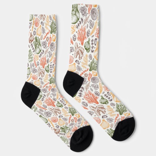 Gartenküche Gemüsemuster Socken (Rechts)