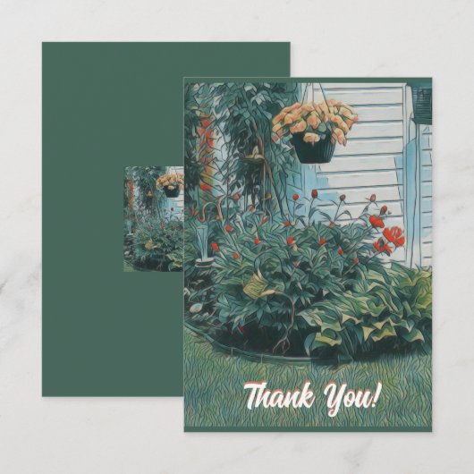 Gartenlandschaft Dankeskarte (Vorne/Hinten)
