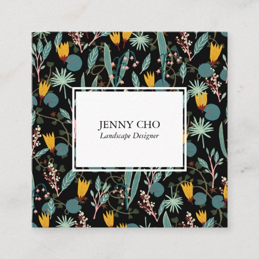 Gartenlandschaften Garten Pflanze Moderne Cool Quadratische Visitenkarte (Vorderseite)