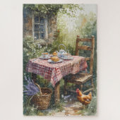 Gartenlauben-Teemorgen-Aquarell Puzzle (Vertikal)