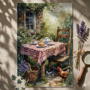 Gartenlauben-Teemorgen-Aquarell Puzzle