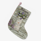 Gartenlavender rustikales Stallholz Kleiner Weihnachtsstrumpf (Vorderansicht (hängend))