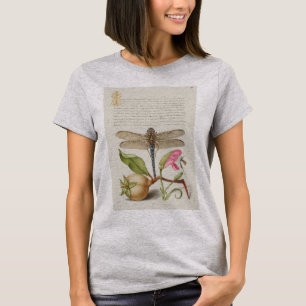 Gartenleben, Libelle, Birne, Nelke und Insekt T-Shirt