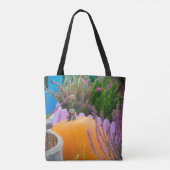 Gartenleben mit einem Orangenkürbis Tasche (Rückseite)