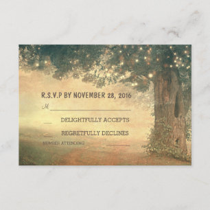 Gartenleuchten Baum rustikale alte Hochzeitskarten RSVP Karte