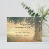 Gartenleuchten Baum rustikale alte Hochzeitskarten RSVP Karte (Stehend Vorderseite)
