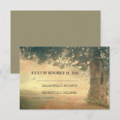 Gartenleuchten Baum rustikale alte Hochzeitskarten RSVP Karte (Vorne/Hinten)
