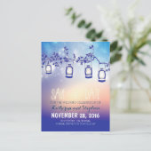 Gartenleuchten - Laternen rustikal Save the Date Ankündigungspostkarte (Stehend Vorderseite)