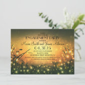 Gartenleuchten rustikale Verlobungsfeier Einladung (Stehend Vorderseite)