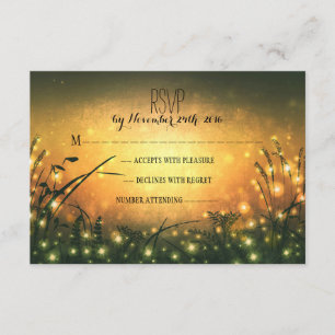 Gartenleuchten Sonnenuntergang Hochzeit RSVP Karte