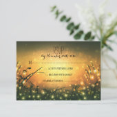 Gartenleuchten Sonnenuntergang Hochzeit RSVP Karte (Stehend Vorderseite)