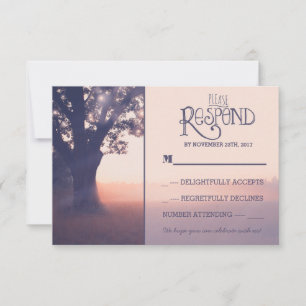 Gartenlichter Baum rustikale Hochzeit RSVP Karte