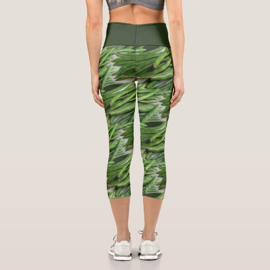 Gartenmädchen Grüne Beere Gemüsepflanze Capri Leggings (Rückseite)