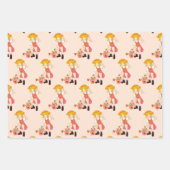 Gartenmädchen mit Sonnenblumen Happy Birthday Geschenkpapier Set (Vorderseite 3)