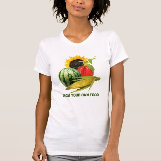 Gartenmädchen Nahrungsmittel / Gemüseobst T-Shirt (Vorderseite)