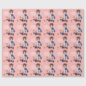 Gartenmädchen Sonnenblumen Blume Happy Geburtstag Geschenkpapier (Flach)