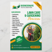 Gartenmäher für Grüne und orangefarbene Rasenfläch Flyer (Vorne)