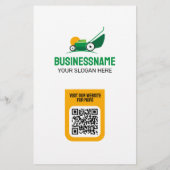 Gartenmäher für Grüne und orangefarbene Rasenfläch Flyer (Hinten)