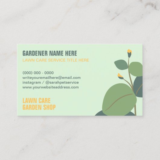Gartenmäher Visitenkarte (Rückseite)