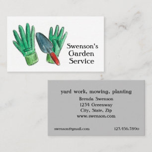 Gartenmähhandschuhe Visitenkarte