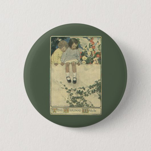 Gartenmauer Jessie Willcox Smith, Vintage Kinder Button (Vorderseite)