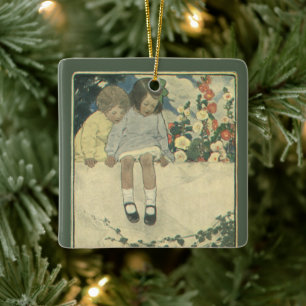 Gartenmauer Jessie Willcox Smith, Vintage Kinder Keramikornament