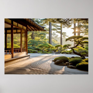 Gartenmeditation Ruhe und Frieden Poster