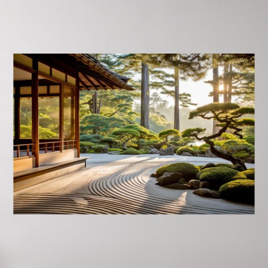 Gartenmeditation Ruhe und Frieden Poster (Vorne)