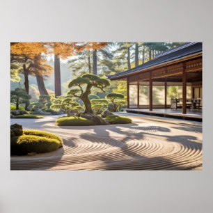 Gartenmeditation Ruhe und Frieden Poster