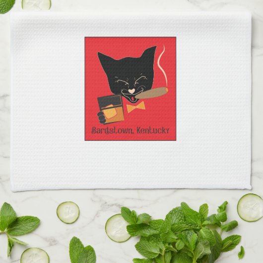 Gartenmöbel, KY Bourbon Katze mit Zigarren - Bar H Geschirrtuch (Gefaltet)