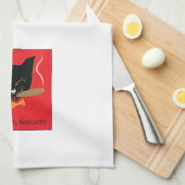 Gartenmöbel, KY Bourbon Katze mit Zigarren - Bar H Geschirrtuch (Viertel Falte)