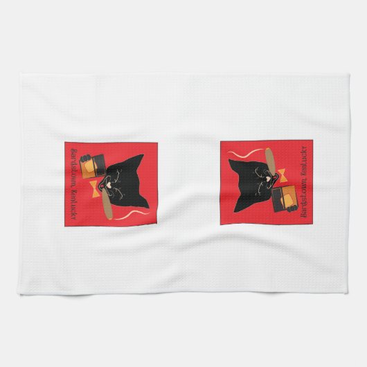 Gartenmöbel, KY Bourbon Katze mit Zigarren - Bar H Geschirrtuch (Horizontal)