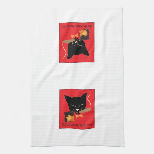 Gartenmöbel, KY Bourbon Katze mit Zigarren - Bar H Geschirrtuch (Vertikal)
