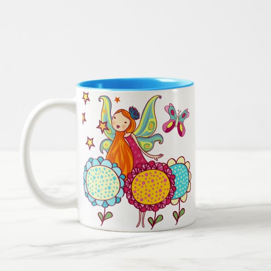 Gartenmühle mit Blume Zweifarbige Tasse (Links)