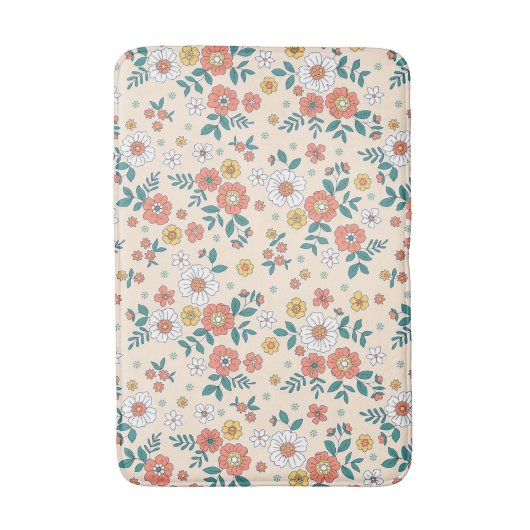 Gartenmuster für Korallenblumen Badematte (Vorderseite Vertikal)