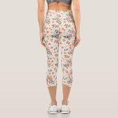 Gartenmuster für Korallenblumen Capri Leggings (Rückseite)