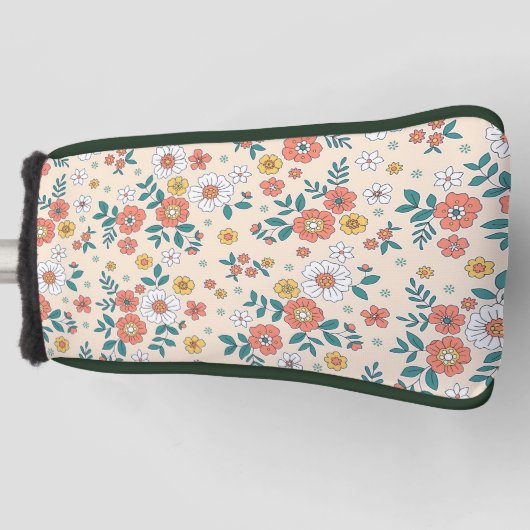 Gartenmuster für Korallenblumen Golf Headcover (Vorderseite)