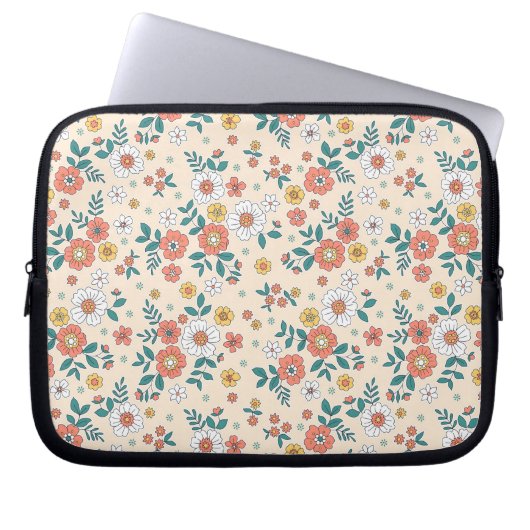 Gartenmuster für Korallenblumen Laptopschutzhülle (Vorderseite)