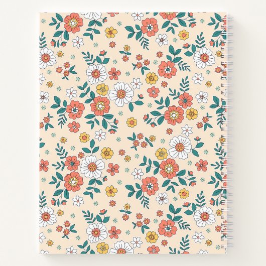 Gartenmuster für Korallenblumen Notizblock (Rückseite)