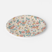 Gartenmuster für Korallenblumen Pappteller (Schrägansicht)