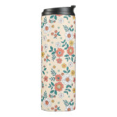 Gartenmuster für Korallenblumen Thermosbecher (Nach links gedreht)