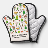 Gartenmuster, Geschenk für maßgeschneiderten Text Ofenhandschuh (Vorderseite/Rückseite)
