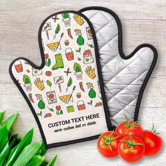 Gartenmuster, Geschenk für maßgeschneiderten Text Ofenhandschuh
