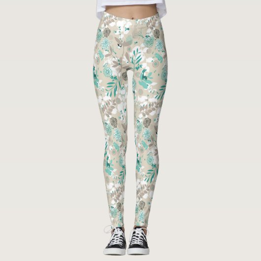 Gartenmuster Leggings (Vorderseite)