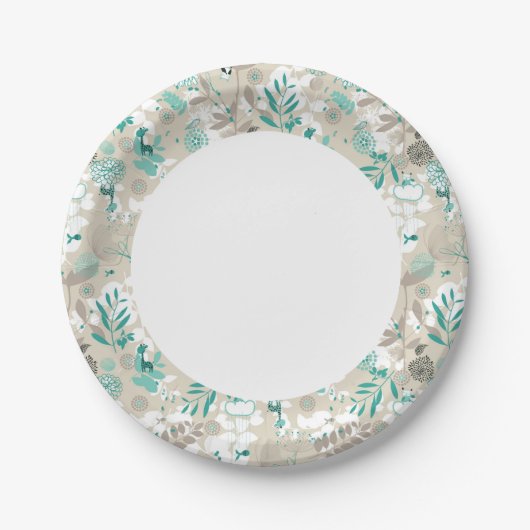 Gartenmuster Pappteller (Vorderseite)